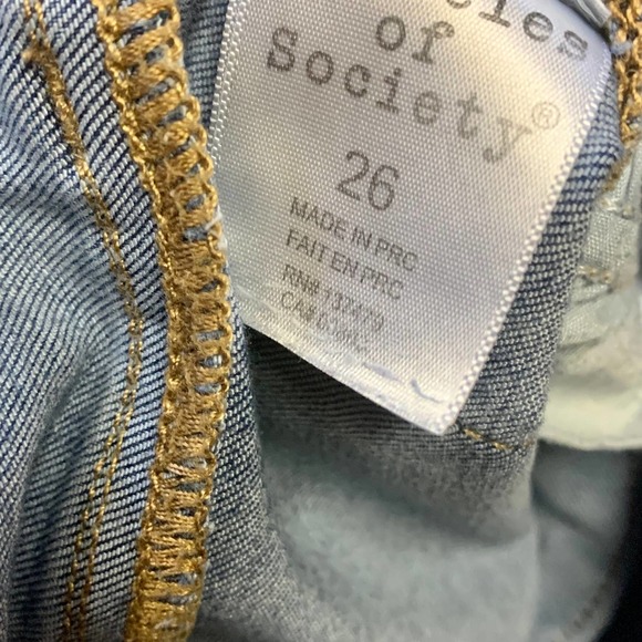 Women's Articles of Society Sarah-Elm Raw Hem Skinny Jeans SIZE 26 Waist - Picture 8 of 8